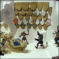 Verschiedene Aufbauansichten sind unverzichtbar, um aus der Sicht der Figuren eine maximale Realit&auml;t (Felsen, Ecken, Sinn) herauszuholen.