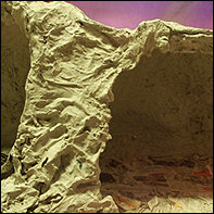 Nach mehrt&auml;giger filigraner Vorarbeit jetzt auf den Zeitungspanzer den Gips partitionsweise m&ouml;glichst d&uuml;nn und nicht zu feucht auftragen und aush&auml;rten lassen.